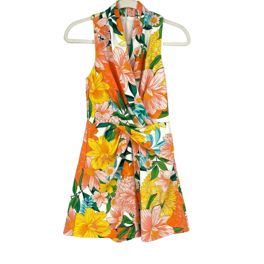 Great Jones Hawaiian Floral Romper Size XS Orange - Picture 14 of 14